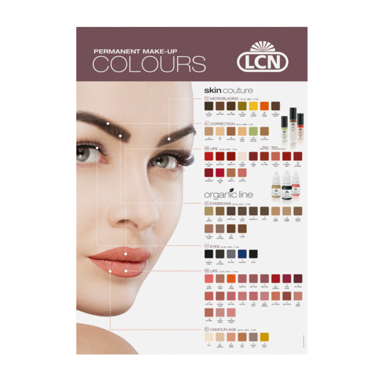 LCN Poster Permanent Make-up Colour Chart